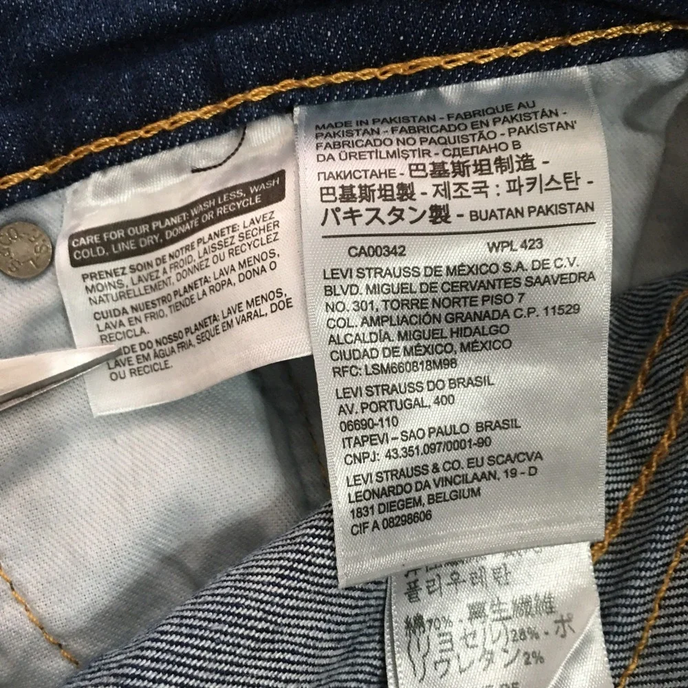Levi's 511 Slim Jeans Mens Size 40x30 Blue Distressed NWT $69.50